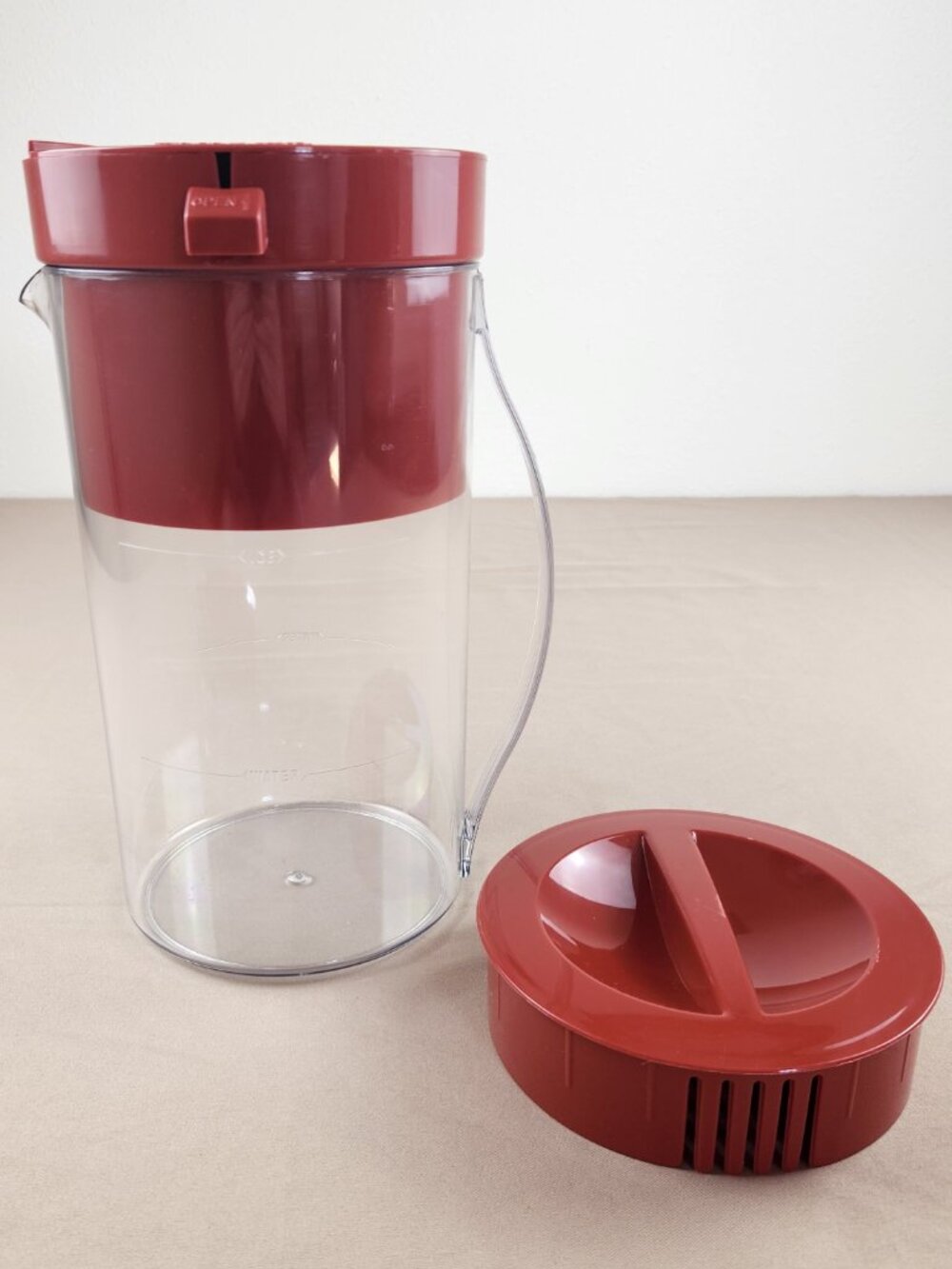 Iced Tea Maker Mr. Coffee TM1.5 2 QT Pitcher W/ Red Lid/Brew Basket Replacement